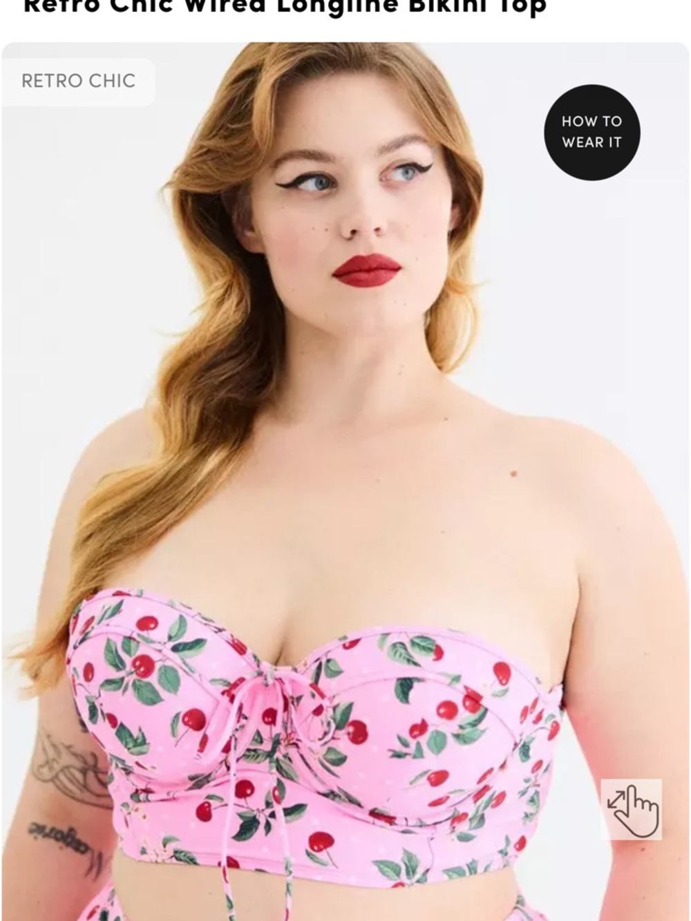 Retro Chic Wired Longline Bikini Top